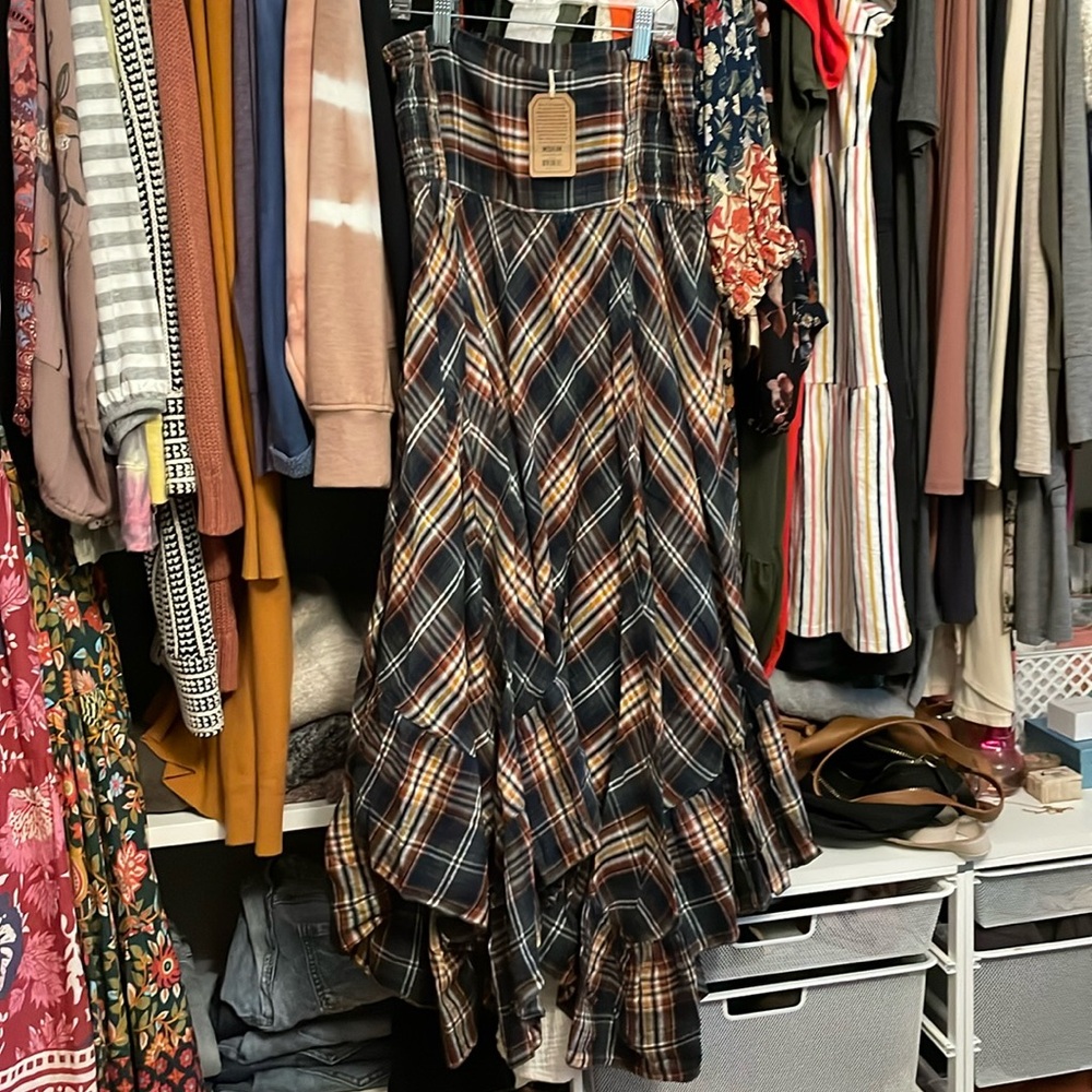 Natural Life flannel plaid skirt